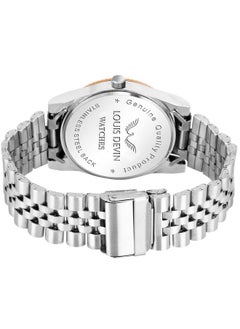 LOUIS DEVIN LOUIS DEVIN Stainless Steel Chain Analog Wrist Watch for Men (Black Dial) | LD-CP059-BLK  - Image 3