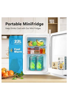 Generic Mini Fridge, 22L/30Cans Portable Cooler & Warmer, 12V DC Small Beverage Refrigerator, for Car Office Desk & Dorm Room Food Beverage Skincare Beauty & Makeup (Silver)  - Image 2