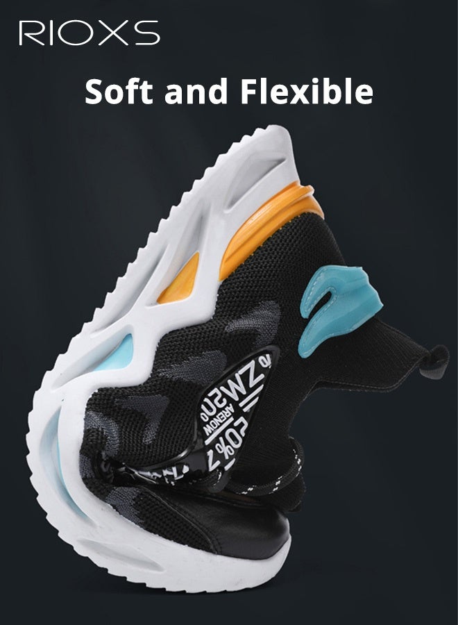 RIOXS Men's Basketball Shoes, Comfy Air Cushion Sneakers, Fashion Runner Trainers for Men, Breathable Mesh Sport Shoe, Casual Athlesiure Shoes for Male, Non-slip Lightweight Walking Shoes, Classic High-top Sneakers Tennis Shoes, Outdoor Hiking Jogging Cycling Athletic Shoe, Mens Footwear for Work and Daily Wear - Image 2