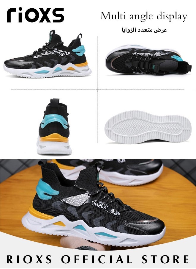 RIOXS - Men's Fashion Running Shoes with Mesh Upper, Casual Athletic Trainers with Non-slip Sole Design, Comfortable Walking Sneakers, Breathable Mesh Sports Shoes, Easy to Pull On and Off - Image 1