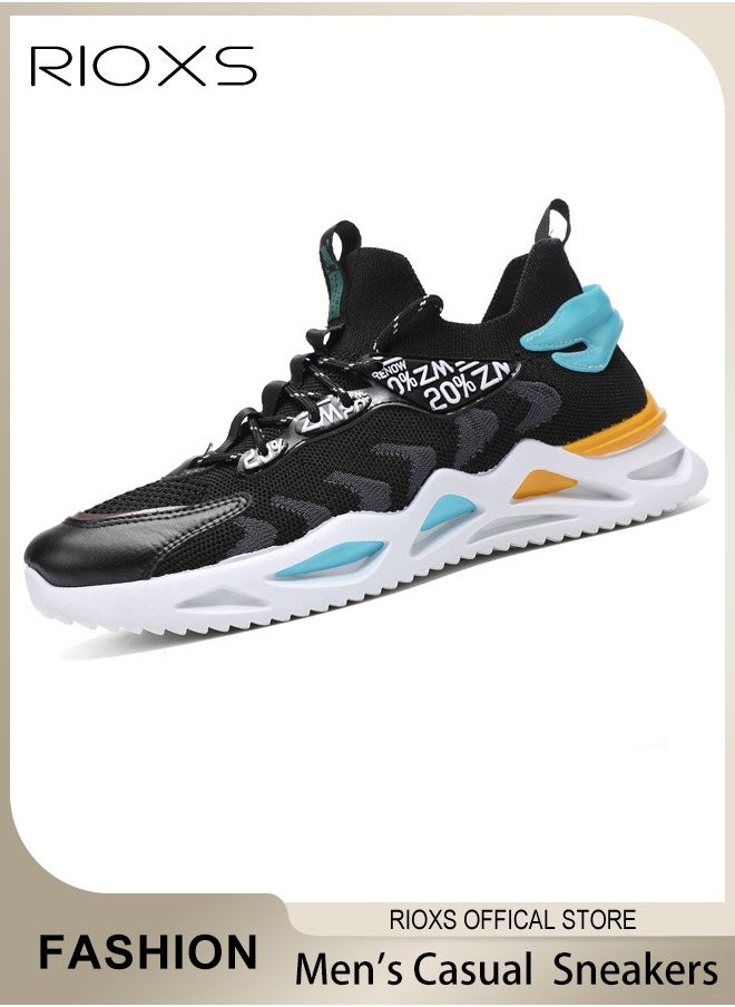 RIOXS - Men's Fashion Running Shoes with Mesh Upper, Casual Athletic Trainers with Non-slip Sole Design, Comfortable Walking Sneakers, Breathable Mesh Sports Shoes, Easy to Pull On and Off - Image 1