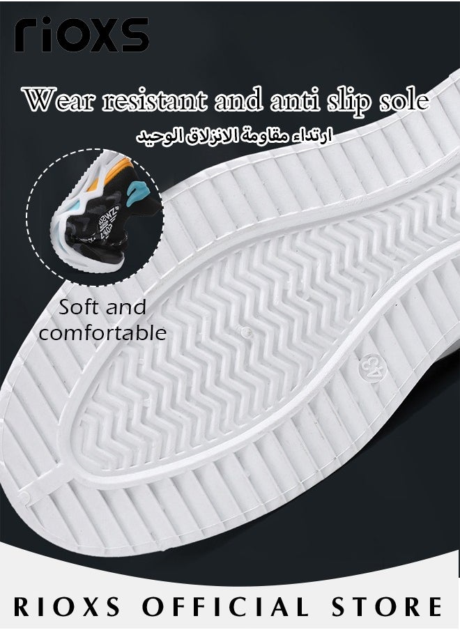 RIOXS - Men's Fashion Running Shoes with Mesh Upper, Casual Athletic Trainers with Non-slip Sole Design, Comfortable Walking Sneakers, Breathable Mesh Sports Shoes, Easy to Pull On and Off - Image 1