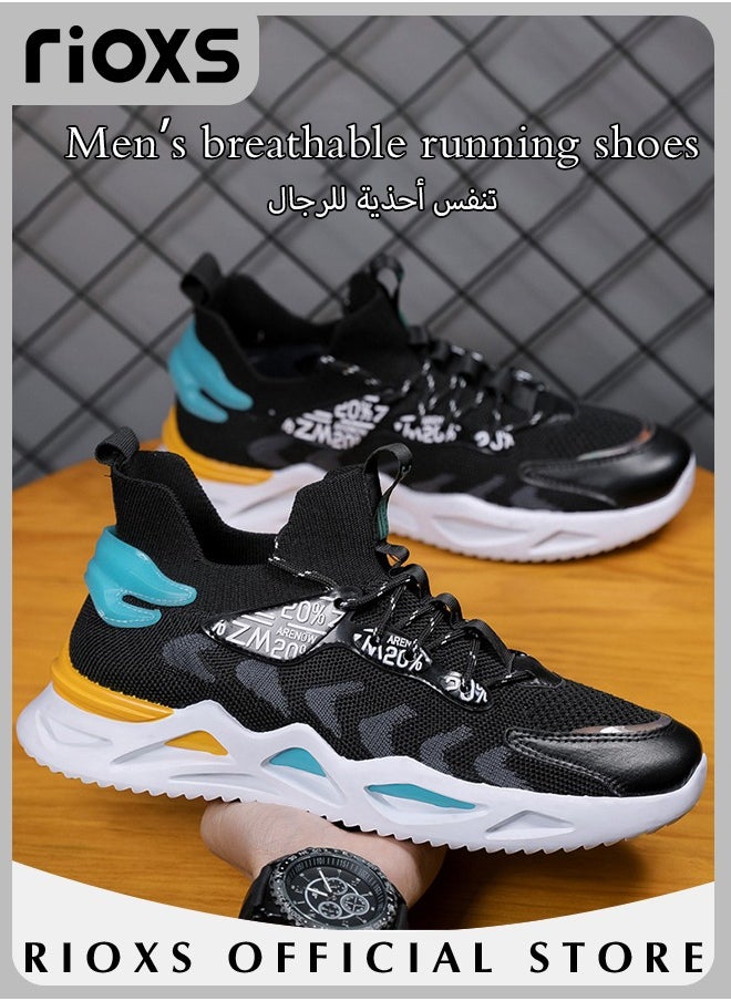 RIOXS - Men's Fashion Running Shoes with Mesh Upper, Casual Athletic Trainers with Non-slip Sole Design, Comfortable Walking Sneakers, Breathable Mesh Sports Shoes, Easy to Pull On and Off - Image 1