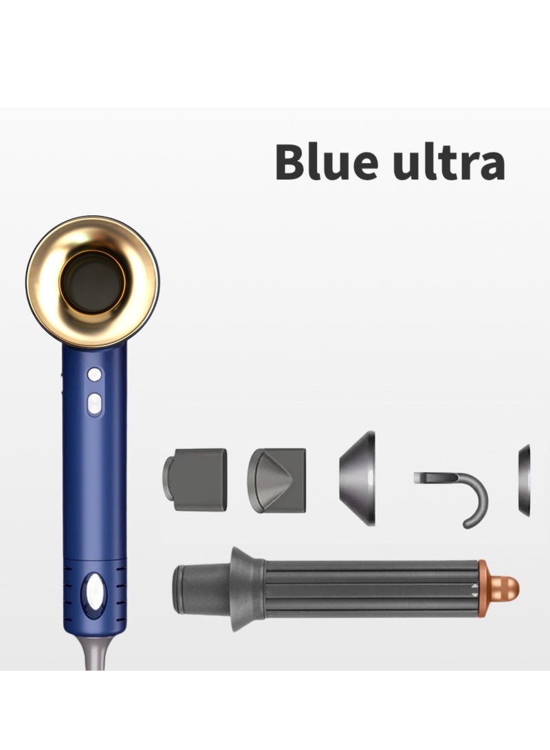 general High-speed Hair Dryer 1600W High-power Brushless Motor Multi-Function Professional High-speed Hair Dryer Blue 6 Heads - Image 1