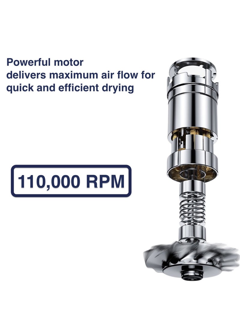 general High-speed Hair Dryer 1600W High-power Brushless Motor Multi-Function Professional High-speed Hair Dryer Blue 6 Heads - Image 5