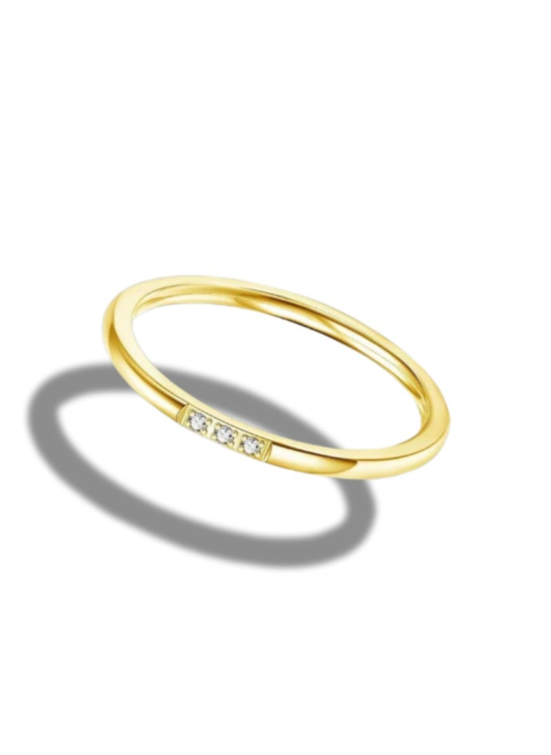 Soko Mesh Exquisite Women's Gold Band 1mm Diamond Rings - Handcrafted Wedding Band, Luxury Fashion Accessory, Timeless Design, Perfect Gift, Fine Jewelry Collection  - Image 1