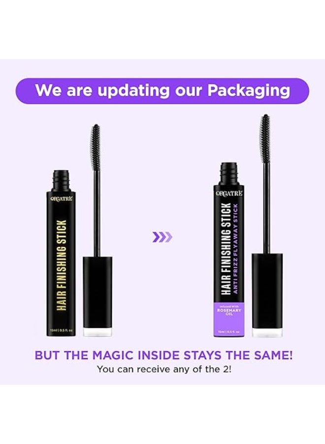 ORGATRE Hair Finishing Stick for Flyaways & Baby Hair | Anti-Frizz Slick Back & Edge Control Wand | Non-Sticky, Non-Greasy Hold | Rosemary Infused Hair Wax Stick (15 ml) - Image 2