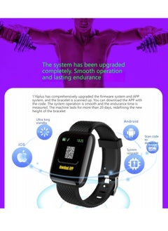 GELESE New Sports Bracelet Watch Heart Rate Blood Pressure Bluetooth Monitoring Pedometer Health Management Smart Watch (Black)  - Image 2