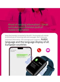 GELESE New Sports Bracelet Watch Heart Rate Blood Pressure Bluetooth Monitoring Pedometer Health Management Smart Watch (Black)  - Image 3