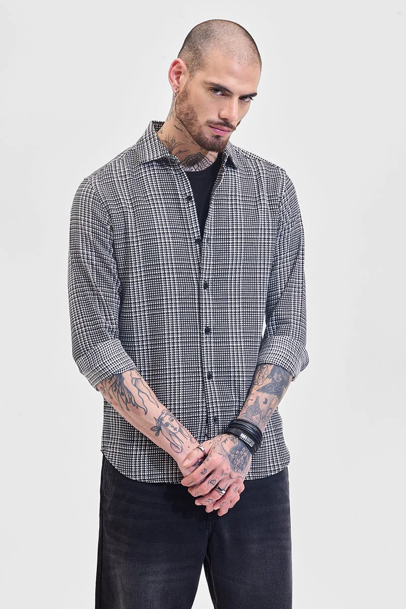 SNITCH Black Checks Regular Fit Shirt