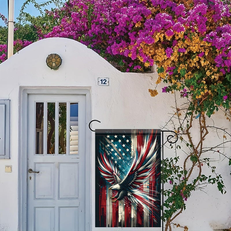 Saoplasa Patriotic 4th of July Garden Flag 12x18 Inch Double Sided American Bald Eagle Patriotic Garden Flag American Eagle Yard Flag Independence Memorial Day Outdoor Decoration - Image 5
