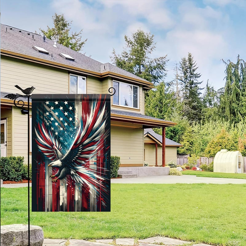 Saoplasa Patriotic 4th of July Garden Flag 12x18 Inch Double Sided American Bald Eagle Patriotic Garden Flag American Eagle Yard Flag Independence Memorial Day Outdoor Decoration - Image 2