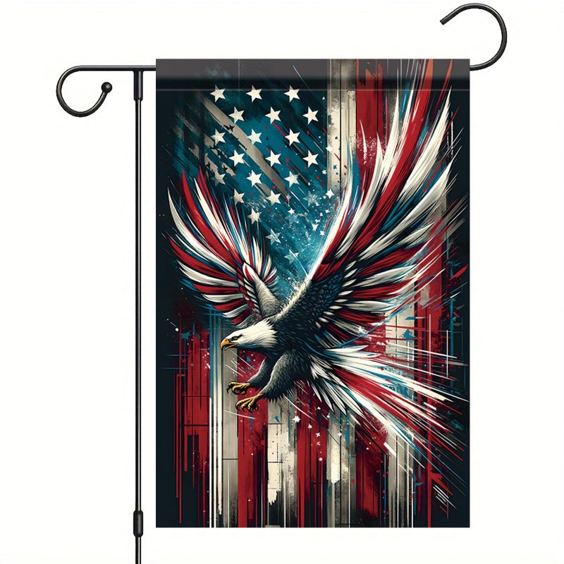 Saoplasa Patriotic 4th of July Garden Flag 12x18 Inch Double Sided American Bald Eagle Patriotic Garden Flag American Eagle Yard Flag Independence Memorial Day Outdoor Decoration - Image 1
