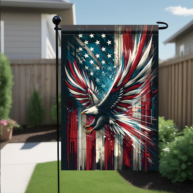 Saoplasa Patriotic 4th of July Garden Flag 12x18 Inch Double Sided American Bald Eagle Patriotic Garden Flag American Eagle Yard Flag Independence Memorial Day Outdoor Decoration - Image 4