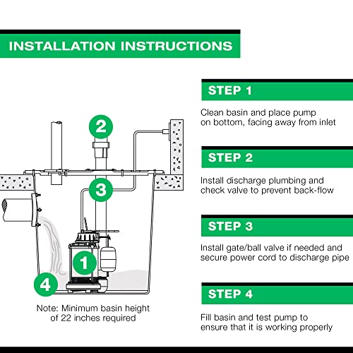 WAYNE CDU800 1/2 HP Submersible Cast Iron and Steel Sump Pump With Integrated Vertical Float Switch - Image 3