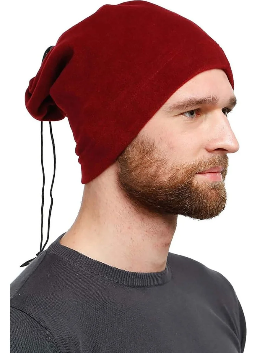 Belifanti Collection Men's Beret Neck Collar Claret Red