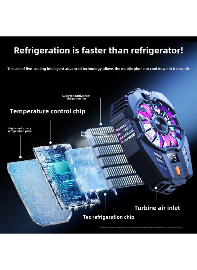 Mobile Phone Radiator Live E-Sports Fast Cooling Suitable For Apple IPhone Black Shark 2pro One Plus Semiconductor Back-Color:Semiconductor Refrigeration [youth Edition] Ice-sealed Back Clip + Free Finger Cot