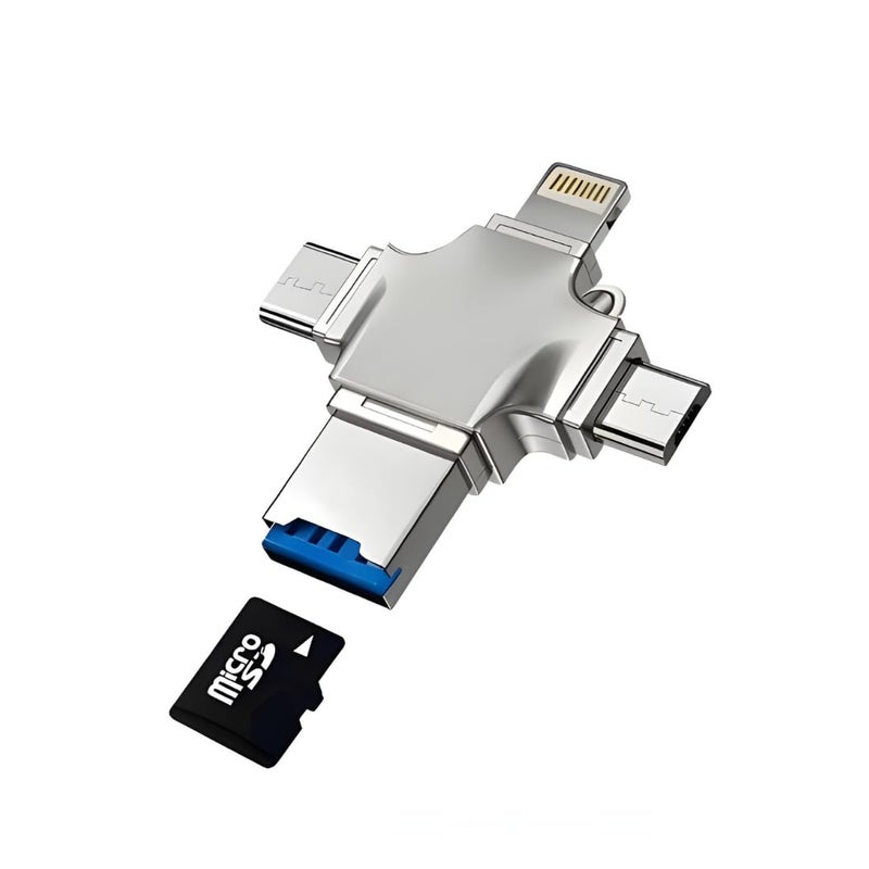 Multi (3-in-1) Micro SD Card Reader (T-Flash) External Memory Card Reader Support Type-C, IPH and Micro USB
