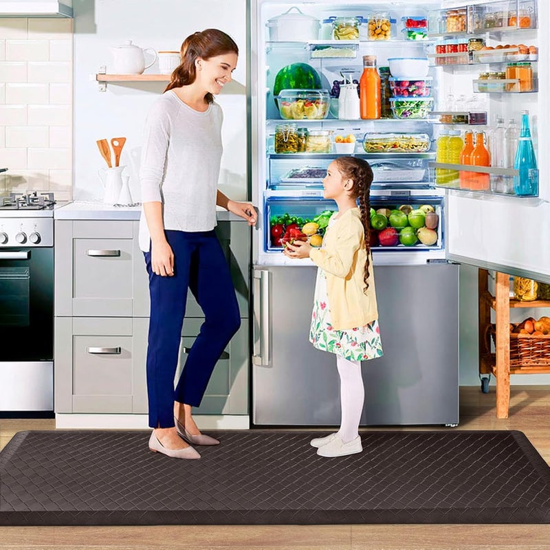 HappyTrends Kitchen Floor Mat - 4/5 Inch Thick Anti-Fatigue Kitchen Rug,Waterproof Non-Slip Kitchen Mats and Rugs Heavy Duty Ergonomic Comfort Rug for Kitchen,Office,Sink,Laundry,(22"x72", Chocolate) - Image 3