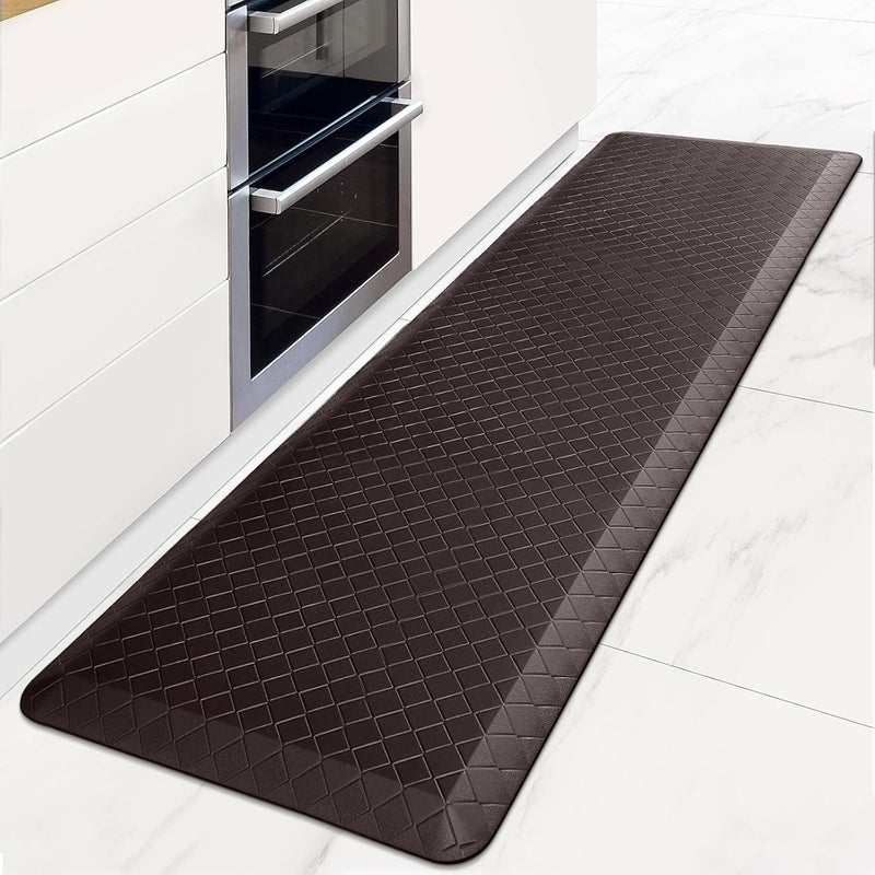 HappyTrends Kitchen Floor Mat - 4/5 Inch Thick Anti-Fatigue Kitchen Rug,Waterproof Non-Slip Kitchen Mats and Rugs Heavy Duty Ergonomic Comfort Rug for Kitchen,Office,Sink,Laundry,(22"x72", Chocolate) - Image 1
