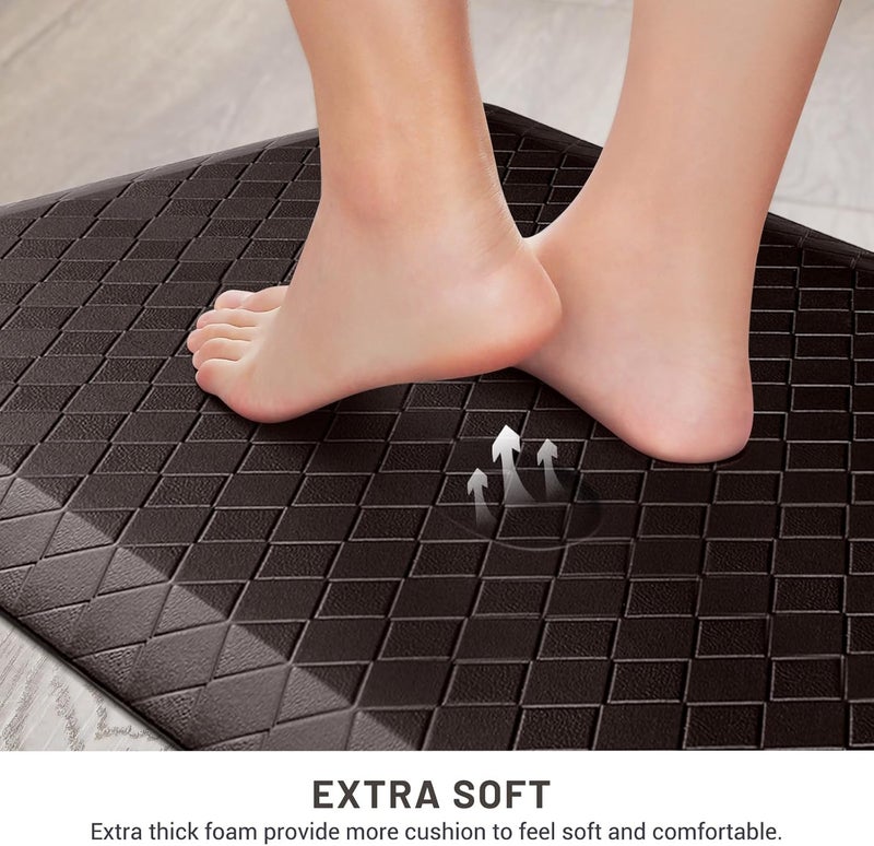 HappyTrends Kitchen Floor Mat - 4/5 Inch Thick Anti-Fatigue Kitchen Rug,Waterproof Non-Slip Kitchen Mats and Rugs Heavy Duty Ergonomic Comfort Rug for Kitchen,Office,Sink,Laundry,(22"x72", Chocolate) - Image 4