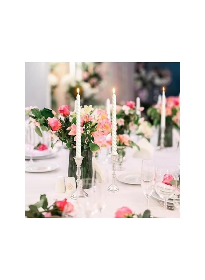 Green Tiger Set of 12 Ivory Taper Candlesticks | 10 Inch (25cm) Tall Tapered Candles | Dripless Dinner Candle Sticks | Natural Wax with Cotton Wicks | 8 Hour Burn Time (Ivory) - Image 5