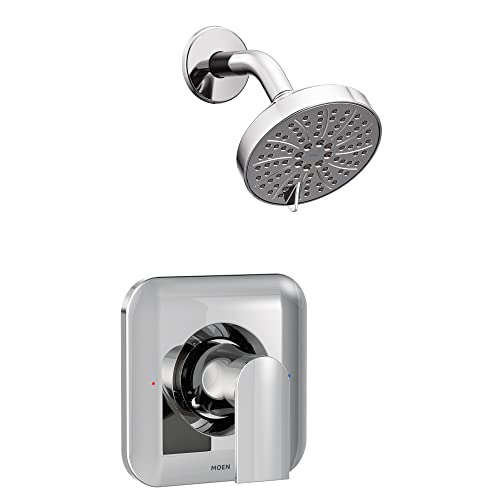 Moen Genta LX Chrome Pressure Balancing EcoPerformance Modern Shower Trim with Showerhead and Lever Handle PosiTemp Valve Required T2472EP