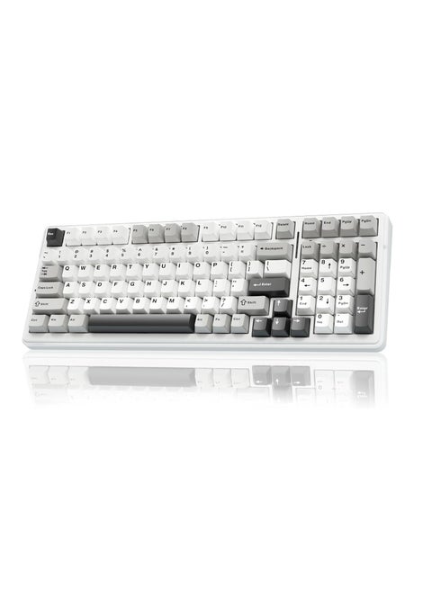 AULA F99 Wireless Mechanical Keyboard,Tri-Mode BT5.0/2.4GHz/USB-C Hot Swappable Custom Keyboard,Pre-lubed Linear Switches,Gasket Structure,RGB Backlit Gaming Keyboard for PC/Tablet/PS/Xbox (Nimbus Switch V3)