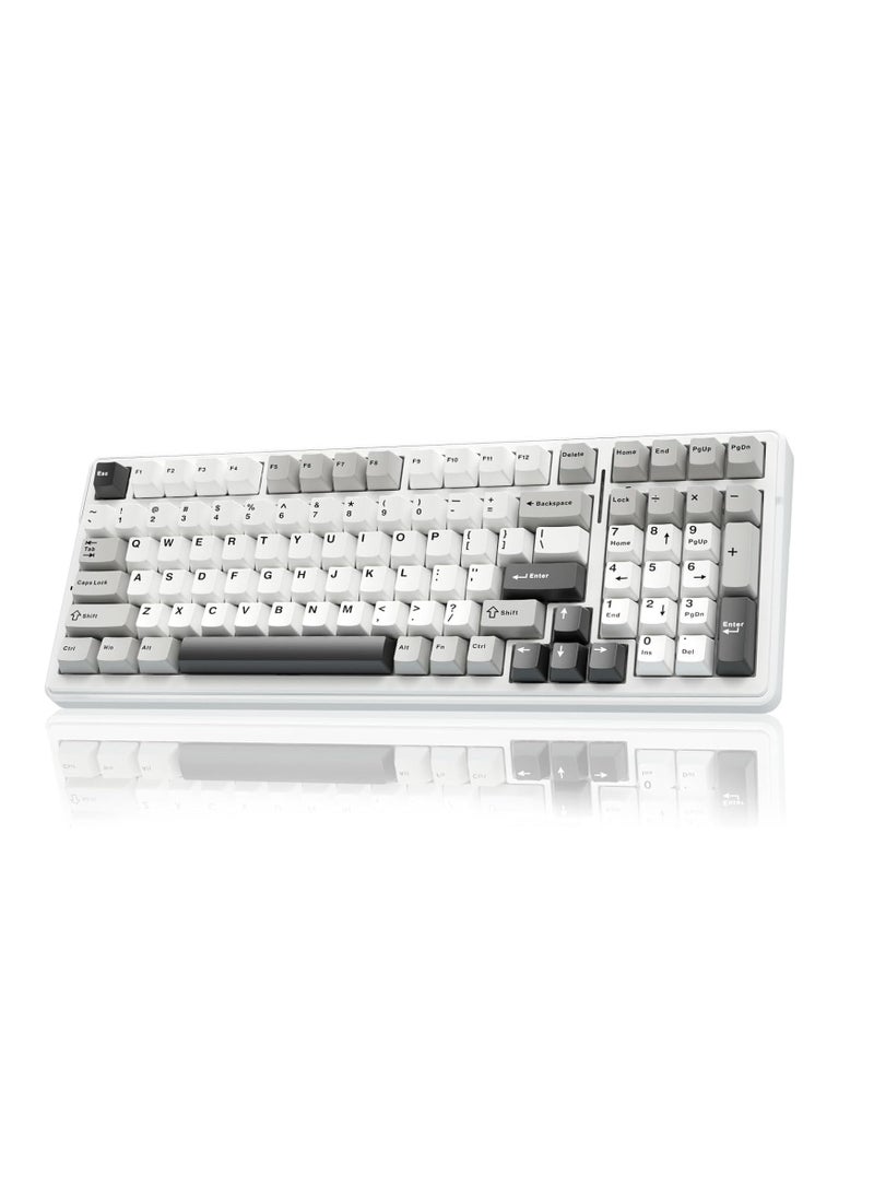 AULA F99 Wireless Mechanical Keyboard,Tri-Mode BT5.0/2.4GHz/USB-C Hot Swappable Custom Keyboard,Pre-lubed Linear Switches,Gasket Structure,RGB Backlit Gaming Keyboard for PC/Tablet/PS/Xbox (Nimbus Switch V3)