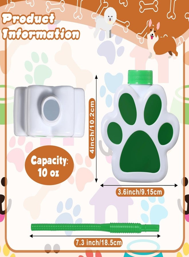 Sratte 24 Pcs 10 oz Dog Paw Cups for Kids with Straw and Lid Dog Birthday Party Decorations, Plastic Blue Paw Print Puppy Drinking Cup Bulk for Puppy Theme Party Favors - Image 2