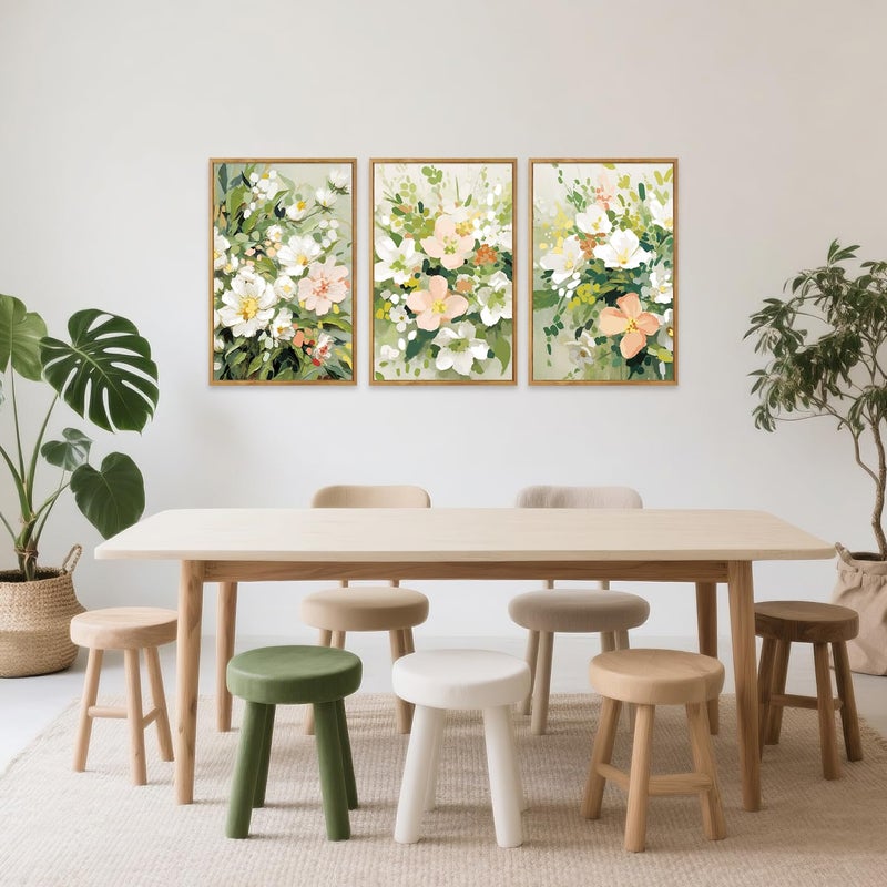 IARTTOP Framed Colorful Flowers Wall Art Spring Watercolor Floral Canvas Poster Bohemian Wildflower Pictures Sage Green White Flowers Wall Decor Botanical Wildflower Art Print for Farmhouse Living Room Bedroom Office-16â€x24â€x3 - Image 5