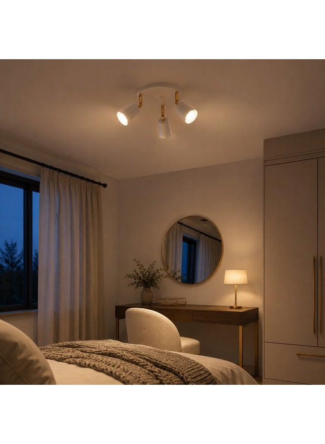 NAGAFA SHOP 3 White Spotlights Wall Lamp Gold- Sl-Gw1-C - Image 2
