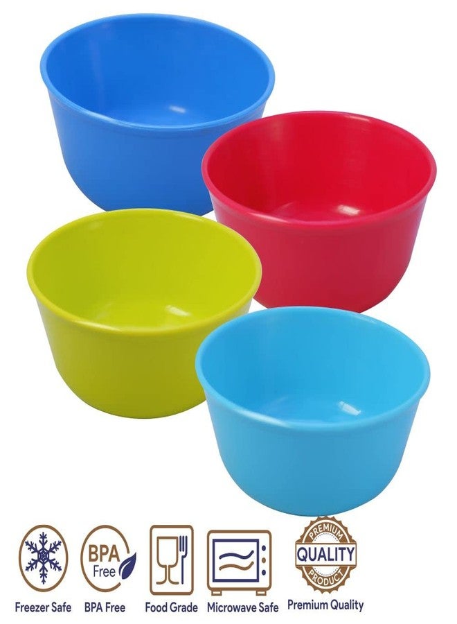 MORVI Sigma Prime 500 Microwawe Safe Multipurpose Plastic Bowl Set of 4 Pc Bowl 450 ml,Red Blue Cyan Green Color - Image 4