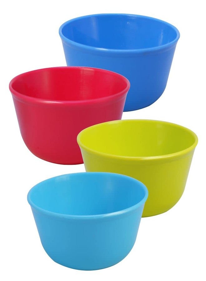 MORVI Sigma Prime 500 Microwawe Safe Multipurpose Plastic Bowl Set of 4 Pc Bowl 450 ml,Red Blue Cyan Green Color - Image 1