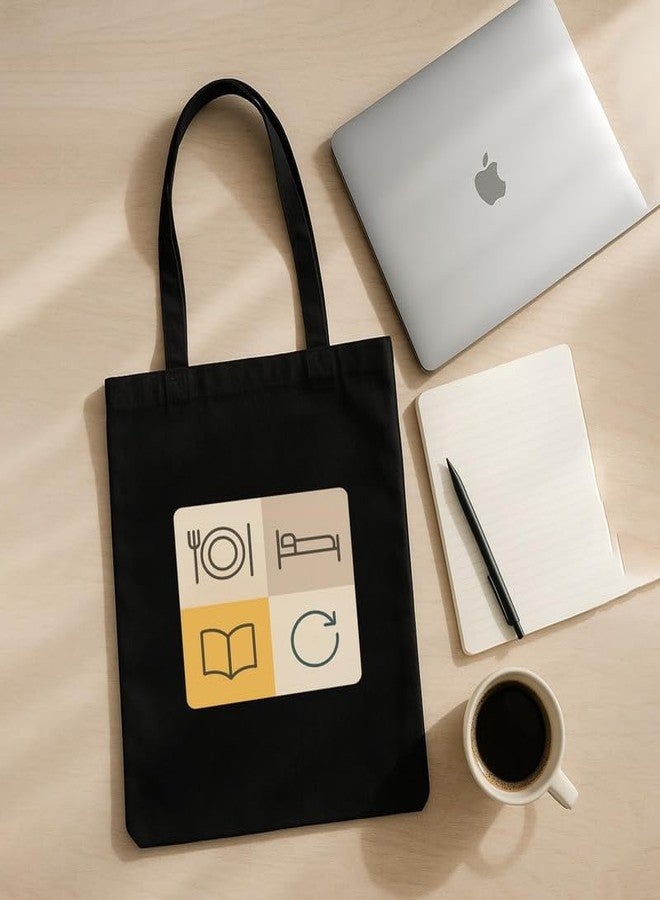 Megrok "Simple Daily Routine Organizer Tote ? 16x14 Inch with A4 Pocket | Zipper Closure, Minimalist Motivational Bag for Productivity - Image 5