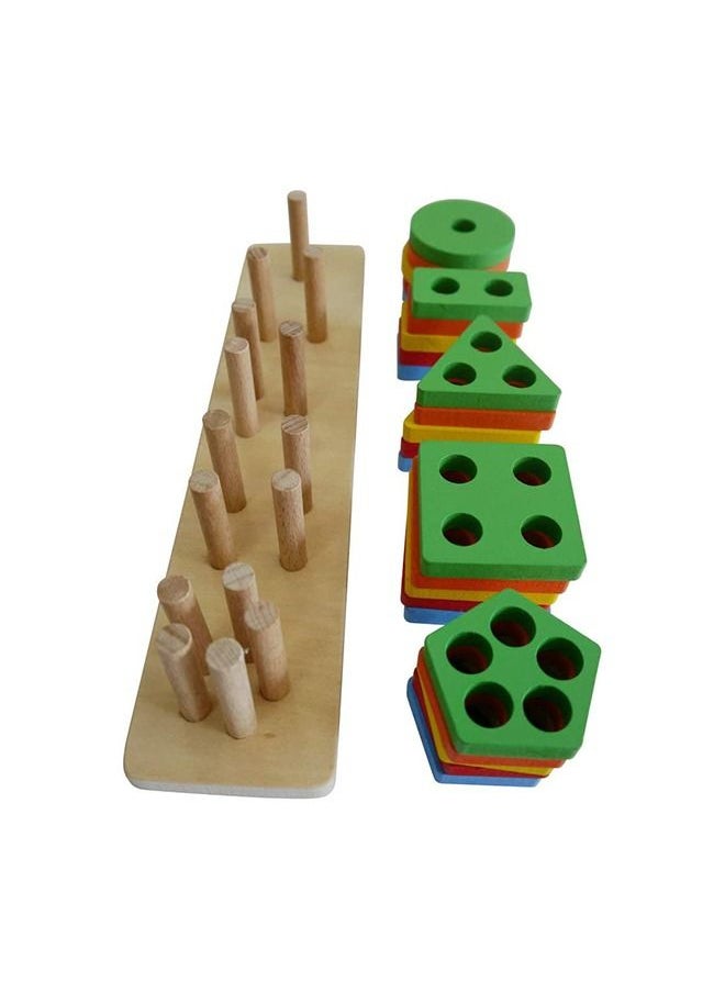 kizh 25 Piece Wooden Educational Shape Sorter Preschool Toddler Toy Game Set For Kids  - Image 5