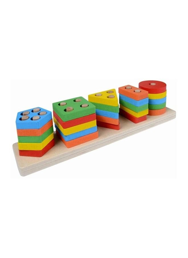 kizh 25 Piece Wooden Educational Shape Sorter Preschool Toddler Toy Game Set For Kids  - Image 2