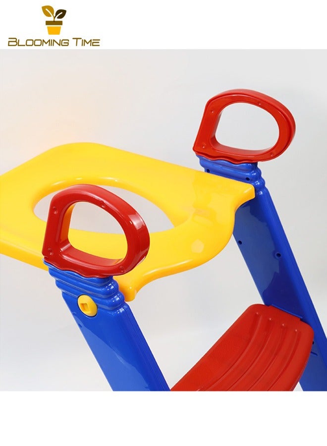 بلومنغ تايم سلم نونية أطفال، سلم نونية أطفال محمول، سلم نونية أطفال قابل للطي، سلم مرحاض قابل للطي متدرج، مقعد مرحاض للأطفال مع مداس - Image 2