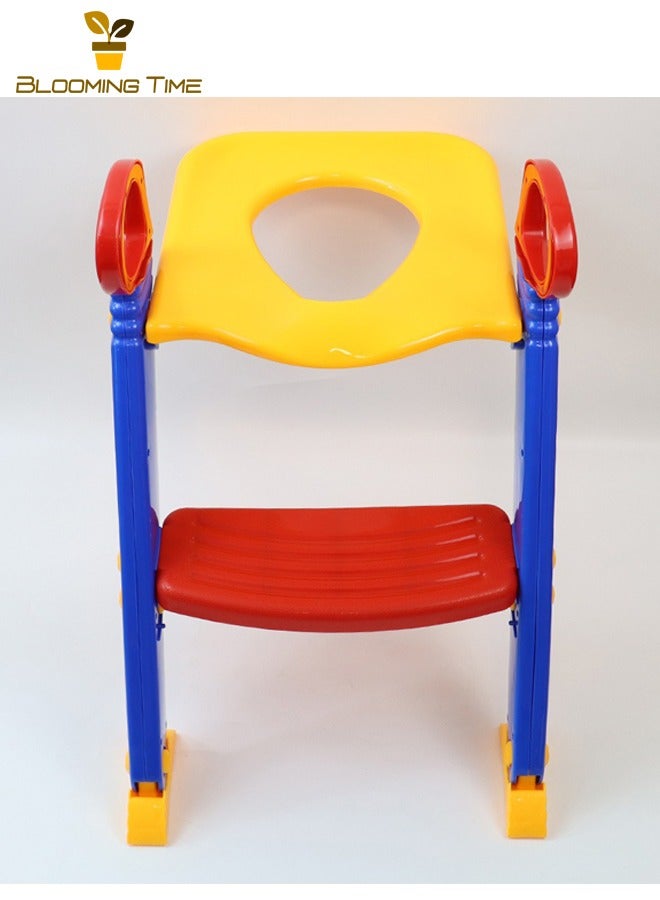 بلومنغ تايم سلم نونية أطفال، سلم نونية أطفال محمول، سلم نونية أطفال قابل للطي، سلم مرحاض قابل للطي متدرج، مقعد مرحاض للأطفال مع مداس - Image 3