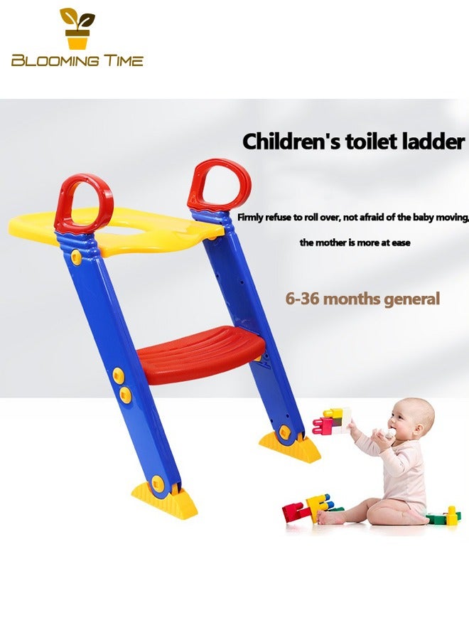 بلومنغ تايم سلم نونية أطفال، سلم نونية أطفال محمول، سلم نونية أطفال قابل للطي، سلم مرحاض قابل للطي متدرج، مقعد مرحاض للأطفال مع مداس - Image 4