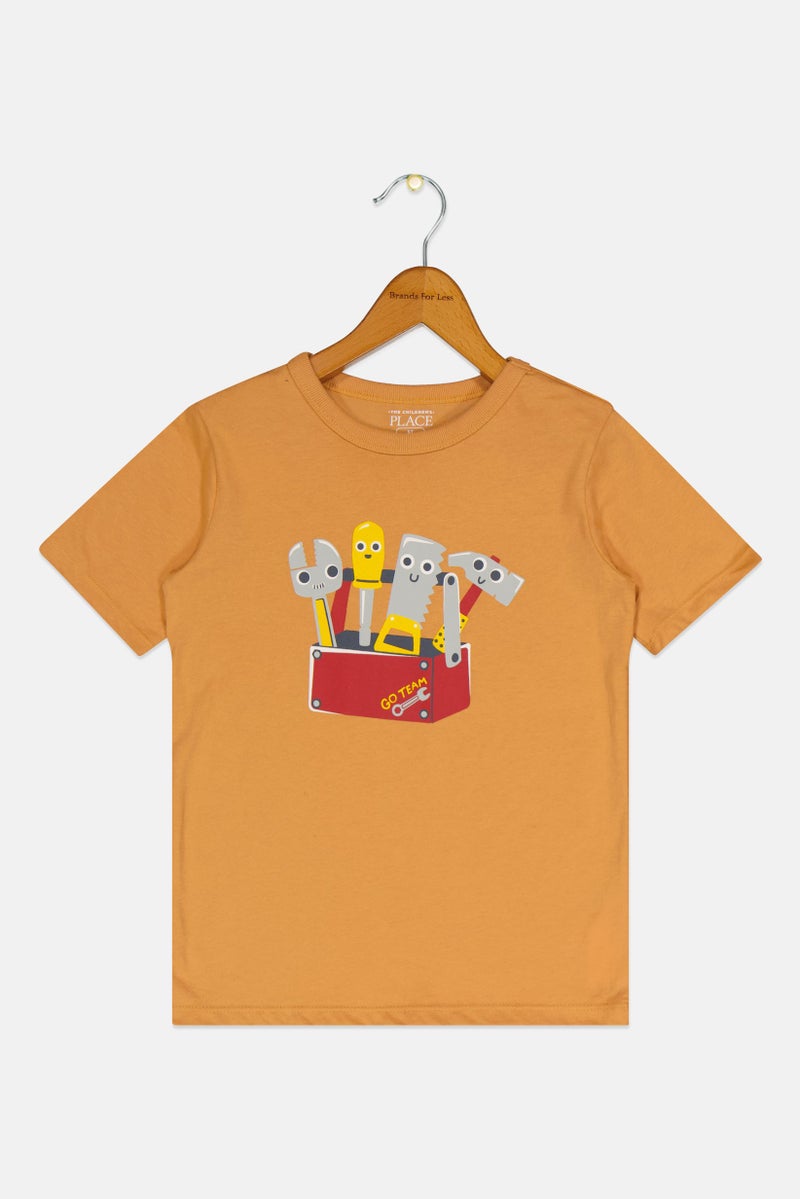 The Children's Place Toddlers Boy Crew Neck Short Sleeve T-Shirt, Brown - Image 2