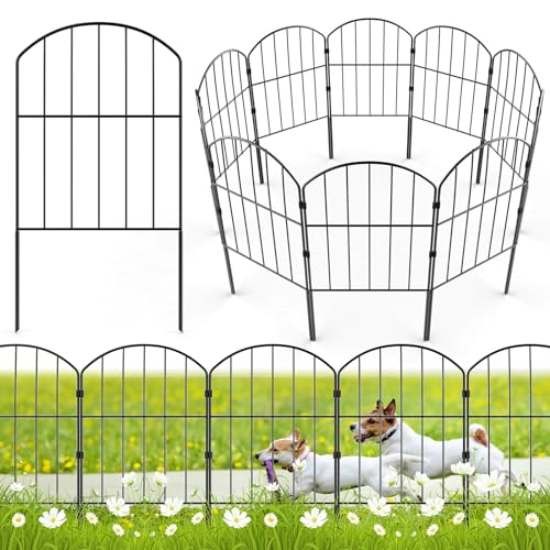 VANCASTLE Decorative Garden Fence Outdoor, 19 Panels Rustproof Metal Landscape Barrier Fence, Total 20ft (L) x 24in (H), Black Ornamental Fence for Yard, Patio, Lawn, Garden Bed, Easy to Install - Image 1