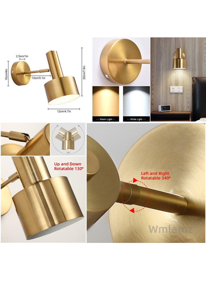 Wmlamz Pack of 2 Wireless battery power Fashion Wall Lighting with Remote, Study Porch Staircase Bedroom Smart No Wiring Wall Sconce - Image 5
