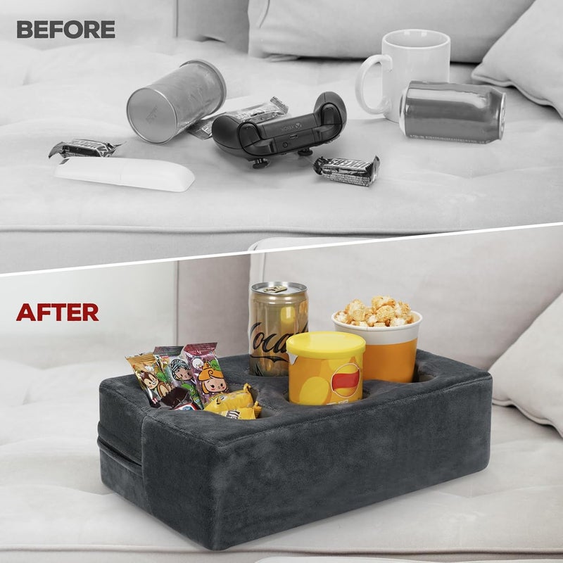 TwentyNext Couch Cup Holder Pillow,Couch Drink Holder,Octagon Couch Caddy for Coffee Cup,Phone,Remote,Couch Cup Holder Tray for Bed,Car,Sofa,Table - Image 5