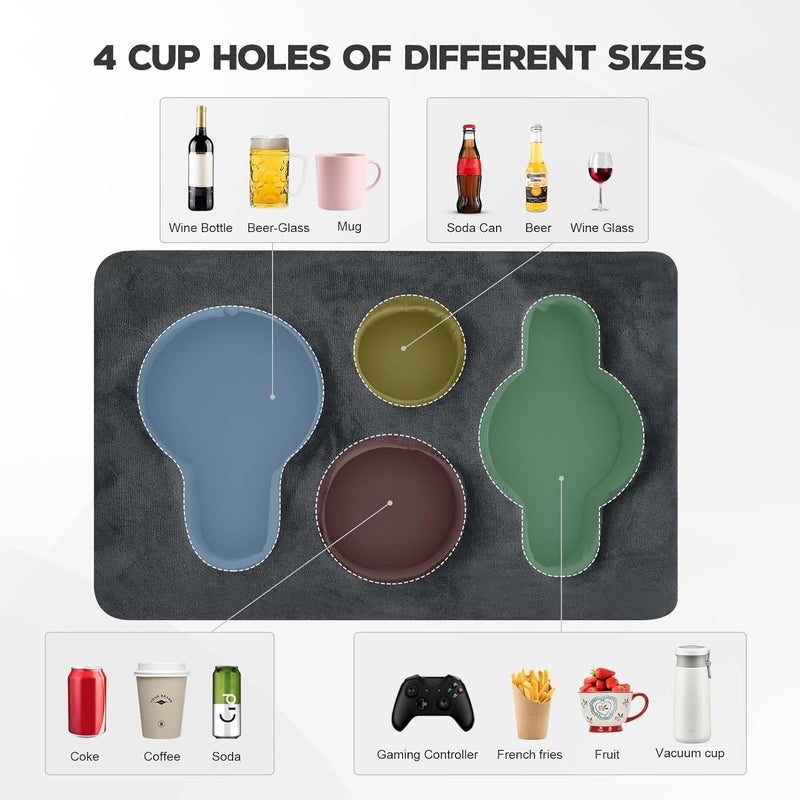 TwentyNext Couch Cup Holder Pillow,Couch Drink Holder,Octagon Couch Caddy for Coffee Cup,Phone,Remote,Couch Cup Holder Tray for Bed,Car,Sofa,Table - Image 4