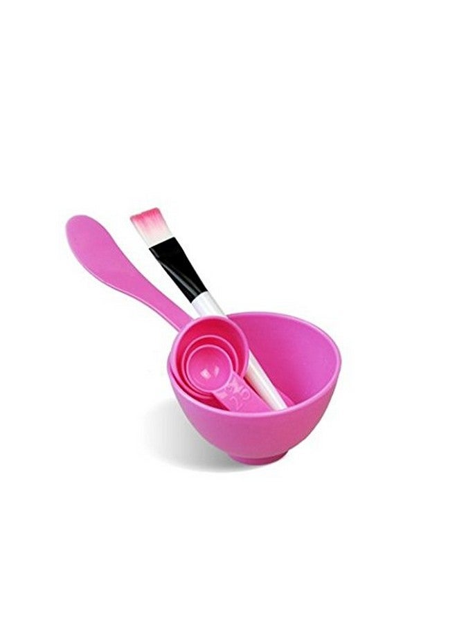 GBSTORE 4 In 1 Facial Diy Skin Care Mask Mixing Bowl Stick Brush Gauge Spoon Set Pink - Image 1