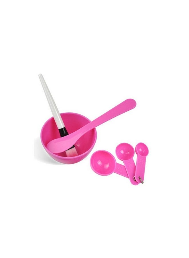GBSTORE 4 In 1 Facial Diy Skin Care Mask Mixing Bowl Stick Brush Gauge Spoon Set Pink - Image 2