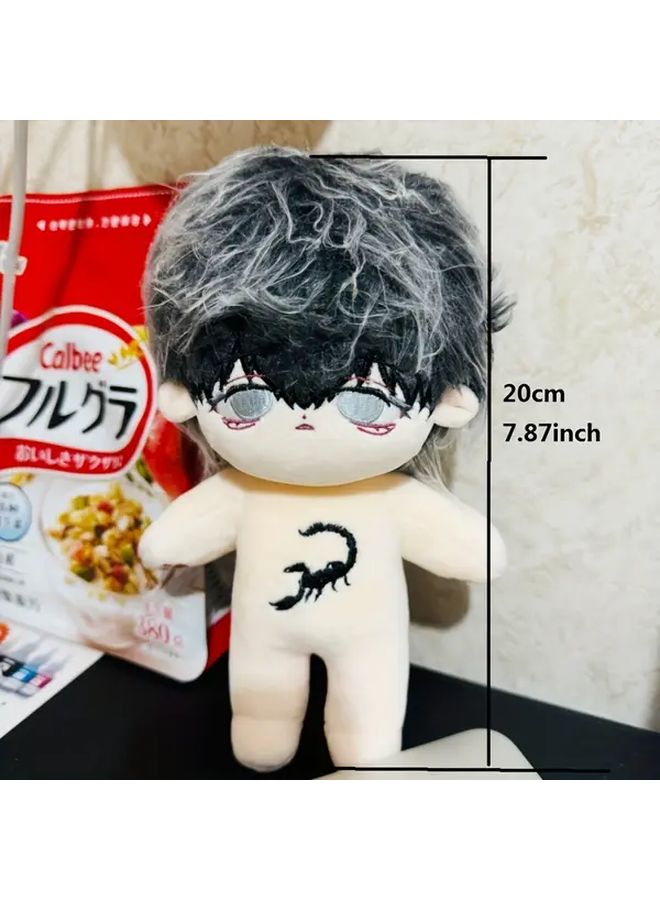 Male Baby Doll With Skeleton Movable Arms Gray White Hair T Shirt Pants Outfit - Image 5