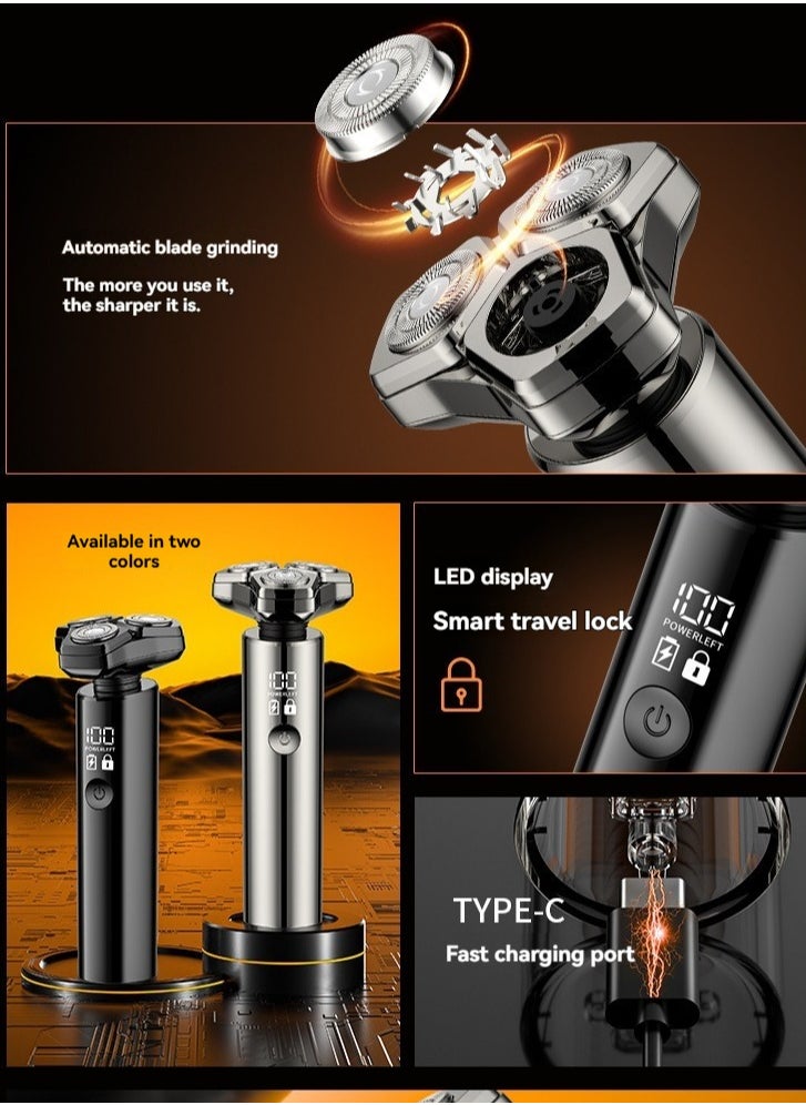 DOSCHER - Electric Shaver for Men - Rechargeable Wet & Dry Shavers for Men with  Fast Charging, Waterproof, Blades Spin 12000 Times Per Minute, LED Display, and Travel Lock - Image 1