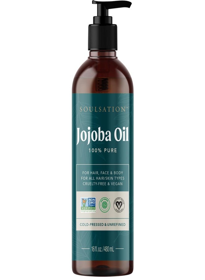 SOULSATION Non-GMO Jojoba Oil for Skin, Hair & Face | 100% Pure, Natural Cold Pressed (16oz - Image 1